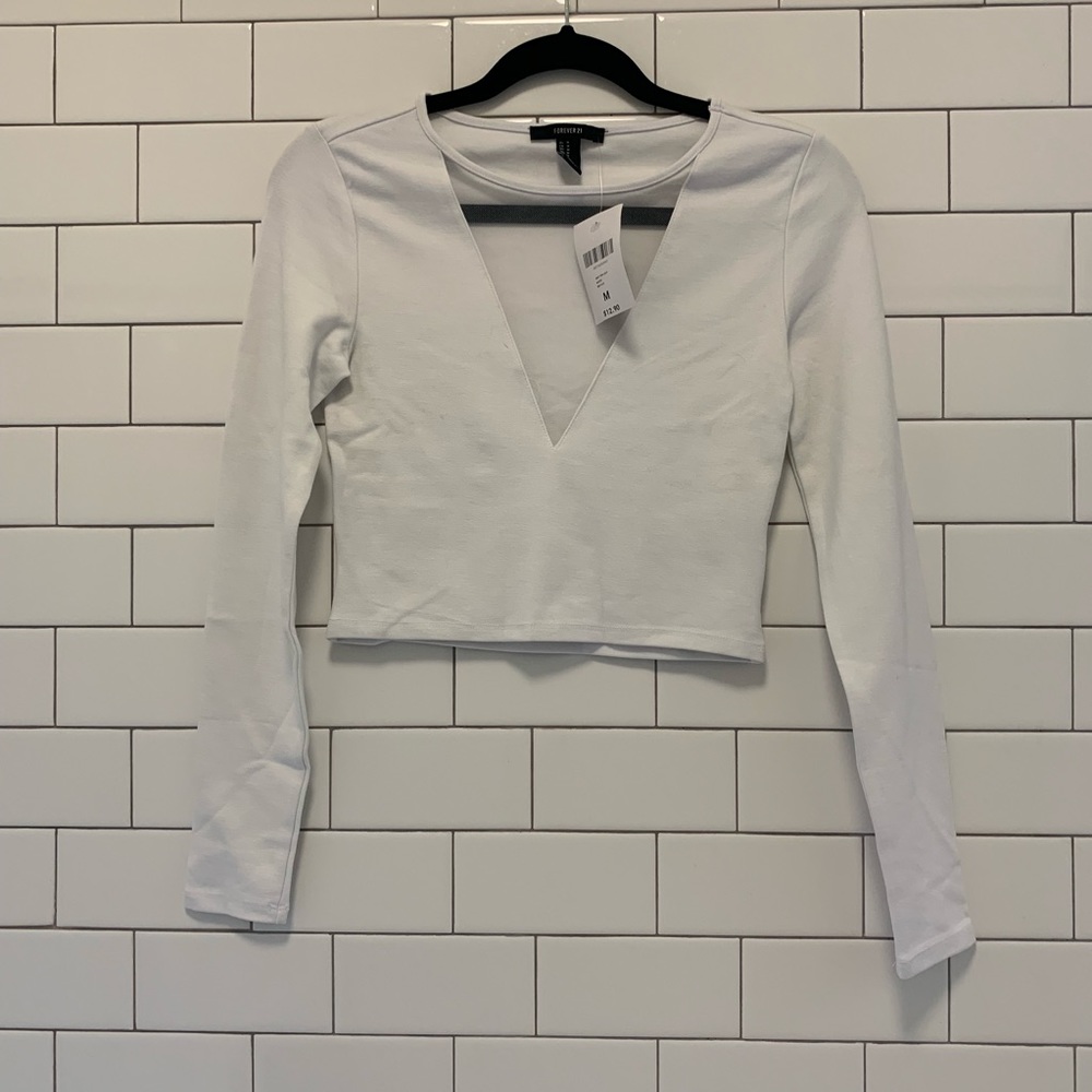 Forever 21 crop top with mesh detail. New with tag